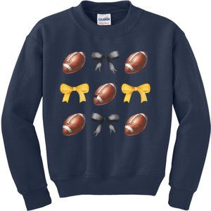 Coquette Football Lover Funny Sport football  Kids Sweatshirt