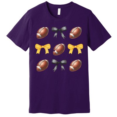 Coquette Football Lover Funny Sport football  Premium T-Shirt