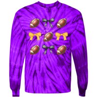 Coquette Football Lover Funny Sport football  Tie-Dye Long Sleeve Shirt