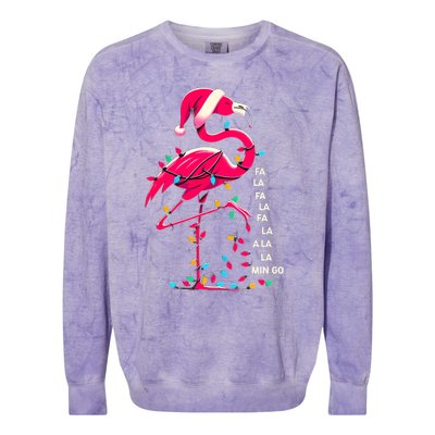 Christmas Fa La La Mingo Flamingo Xmas Gift Colorblast Crewneck Sweatshirt