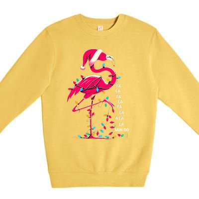 Christmas Fa La La Mingo Flamingo Xmas Gift Premium Crewneck Sweatshirt