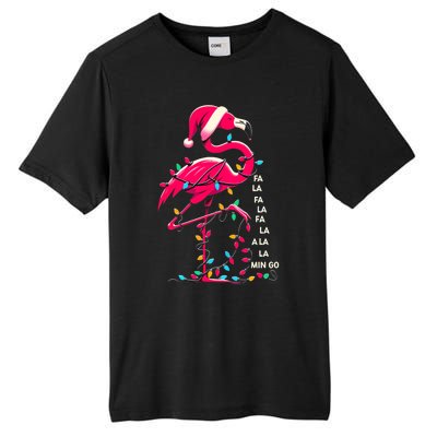 Christmas Fa La La Mingo Flamingo Xmas Gift Tall Fusion ChromaSoft Performance T-Shirt