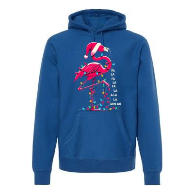 Christmas Fa La La Mingo Flamingo Xmas Gift Premium Hoodie