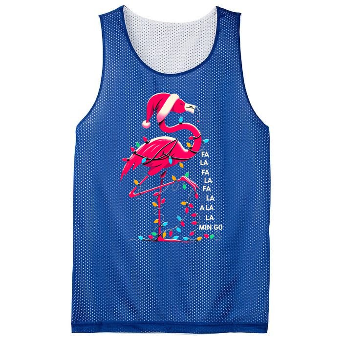 Christmas Fa La La Mingo Flamingo Xmas Gift Mesh Reversible Basketball Jersey Tank