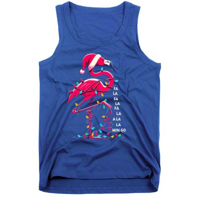 Christmas Fa La La Mingo Flamingo Xmas Gift Tank Top