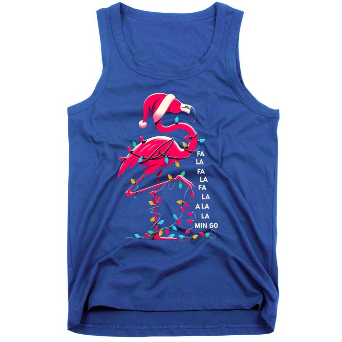 Christmas Fa La La Mingo Flamingo Xmas Gift Tank Top