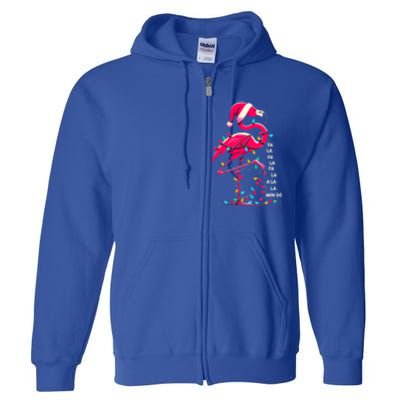 Christmas Fa La La Mingo Flamingo Xmas Gift Full Zip Hoodie