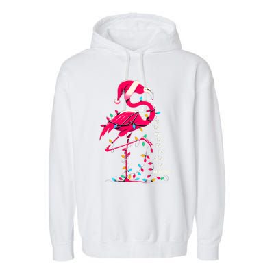 Christmas Fa La La Mingo Flamingo Xmas Gift Garment-Dyed Fleece Hoodie