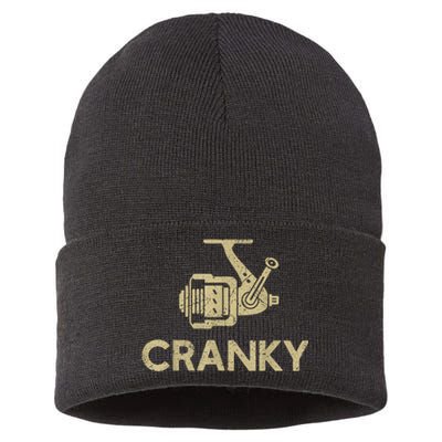 Crankbait Fishing Lure Cranky Funny Gift Ideas For Fishing Sustainable Knit Beanie