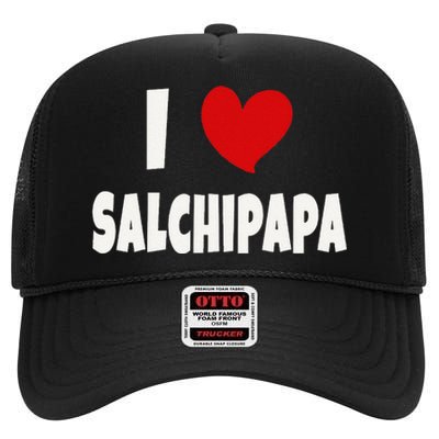 Colombian Food Lover Colombia I Love Salchipapa High Crown Mesh Back Trucker Hat