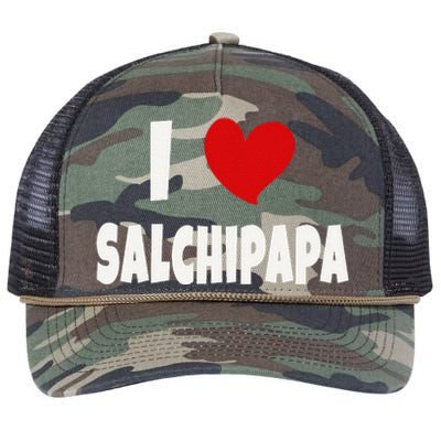 Colombian Food Lover Colombia I Love Salchipapa Retro Rope Trucker Hat Cap