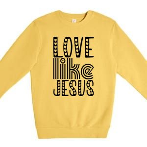 Christian Faith Love Like Jesus Gift Premium Crewneck Sweatshirt