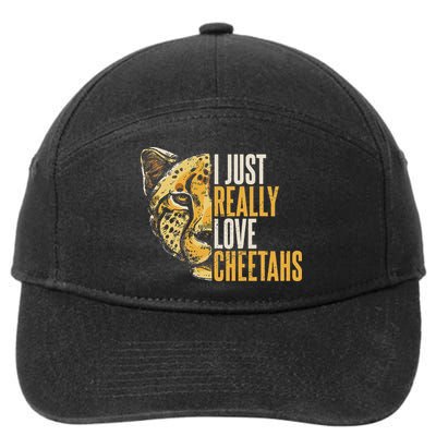 Cheetah Face Leopard Wildlife Women 7-Panel Snapback Hat