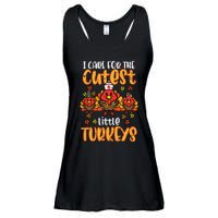 Care For Little Turkeys Nurse Fall Thanksgiving Scrub Top Ladies Essential Flowy Tank