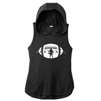 Cool Football Logo Sports Fan Ladies PosiCharge Tri-Blend Wicking Draft Hoodie Tank