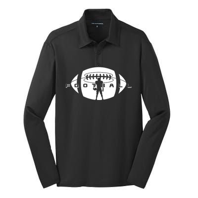 Cool Football Logo Sports Fan Silk Touch Performance Long Sleeve Polo