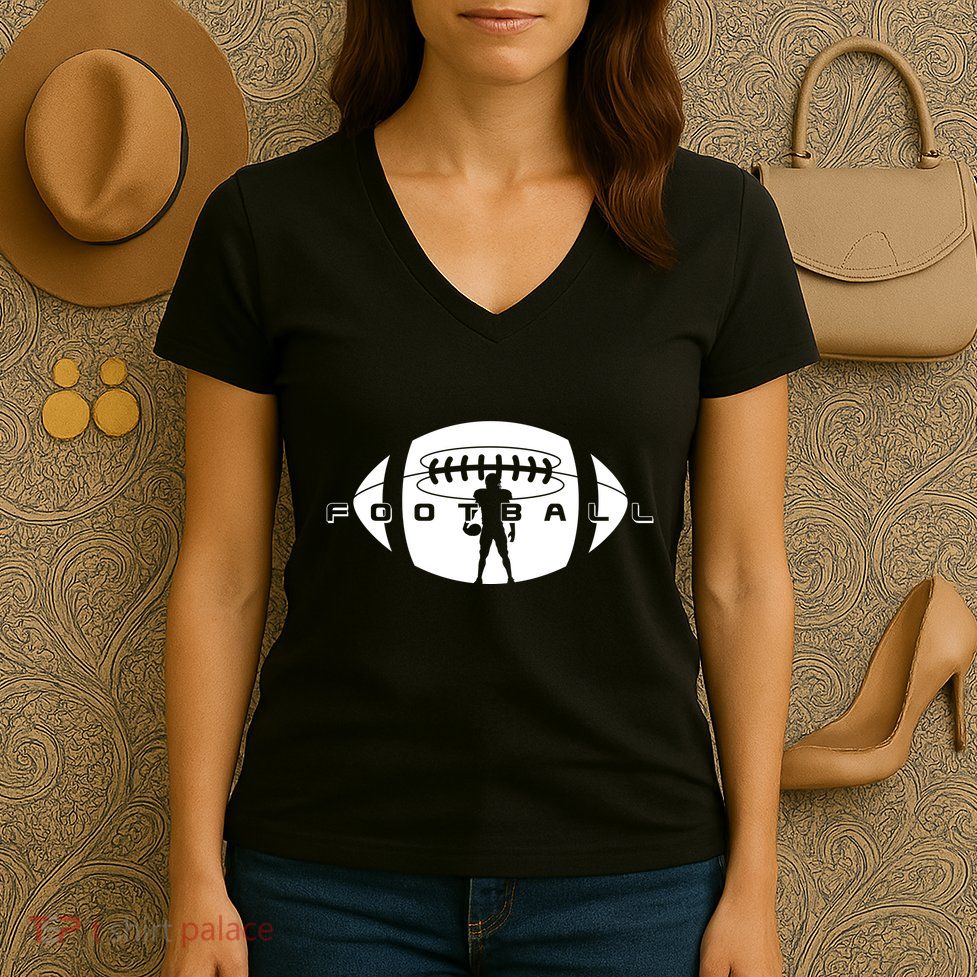 Cool Football Logo Sports Fan Women's V-Neck T-Shirt