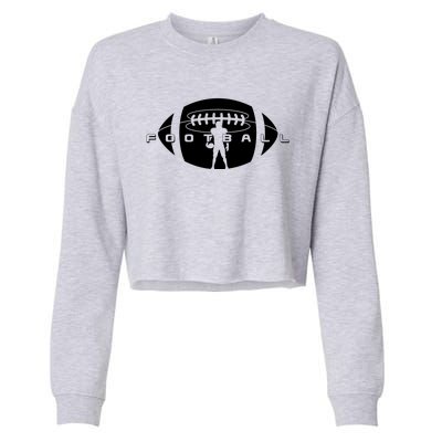 Cool Football Logo Sports Fan Cropped Pullover Crew