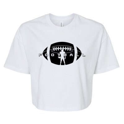 Cool Football Logo Sports Fan Bella+Canvas Jersey Crop Tee