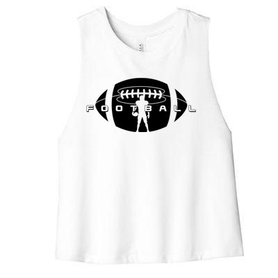 Cool Football Logo Sports Fan Women's Racerback Cropped Tank