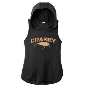 Crankbait Fishing Lure Cranky Funny Gift Ideas For Fishing Ladies PosiCharge Tri-Blend Wicking Draft Hoodie Tank