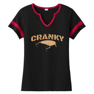 Crankbait Fishing Lure Cranky Funny Gift Ideas For Fishing Ladies Halftime Notch Neck Tee