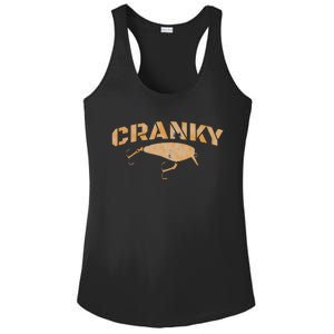 Crankbait Fishing Lure Cranky Funny Gift Ideas For Fishing Ladies PosiCharge Competitor Racerback Tank