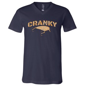 Crankbait Fishing Lure Cranky Funny Gift Ideas For Fishing V-Neck T-Shirt