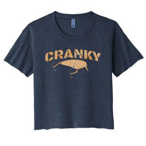 Crankbait Fishing Lure Cranky Funny Gift Ideas For Fishing Women's Crop Top Tee