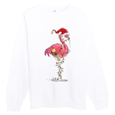 Christmas Flamingo Lights Holiday Season Premium Crewneck Sweatshirt