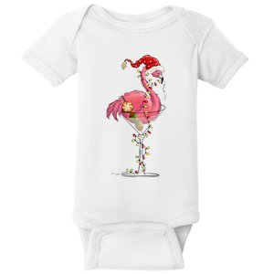 Christmas Flamingo Lights Holiday Season Baby Bodysuit