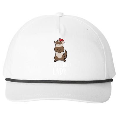 Crazy Ferret Lady Cute Ferret Mom Gift Snapback Five-Panel Rope Hat