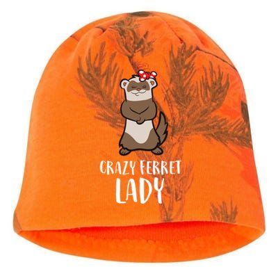 Crazy Ferret Lady Cute Ferret Mom Gift Kati - Camo Knit Beanie