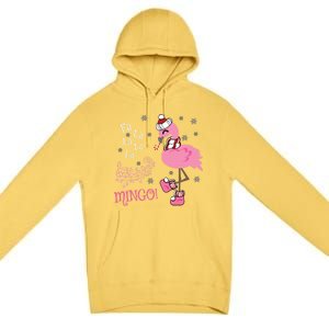 Cute Fa La La Mingo Candy Cane Christmas Flamingo Gift Premium Pullover Hoodie