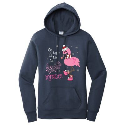 Cute Fa La La Mingo Candy Cane Christmas Flamingo Gift Women's Pullover Hoodie