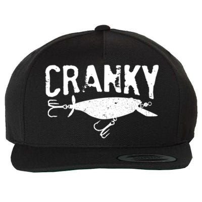 Crankbait Fishing Lure Humor Fishermen Wool Snapback Cap