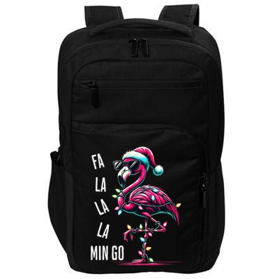 Christmas Fa La La Mingo Flamingo Xmas Gift Impact Tech Backpack