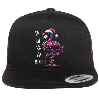 Christmas Fa La La Mingo Flamingo Xmas Gift Flatbill Hat