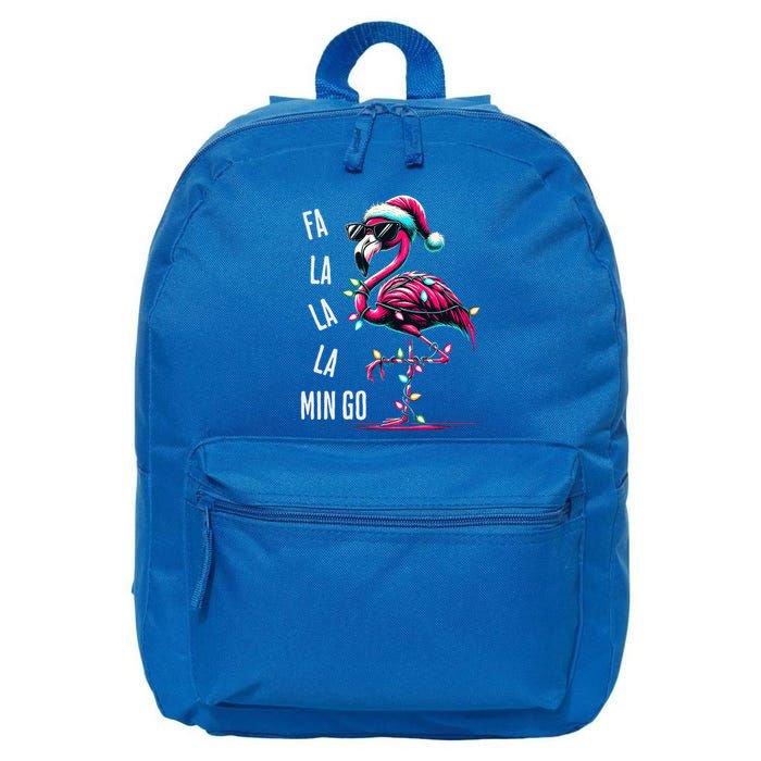 Christmas Fa La La Mingo Flamingo Xmas Gift 16 in Basic Backpack