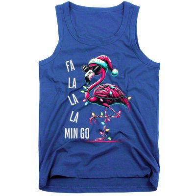 Christmas Fa La La Mingo Flamingo Xmas Gift Tank Top