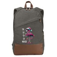 Christmas Fa La La Mingo Flamingo Xmas Gift Cotton Canvas Backpack