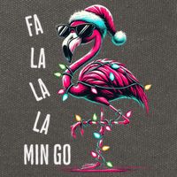 Christmas Fa La La Mingo Flamingo Xmas Gift Cotton Canvas Backpack
