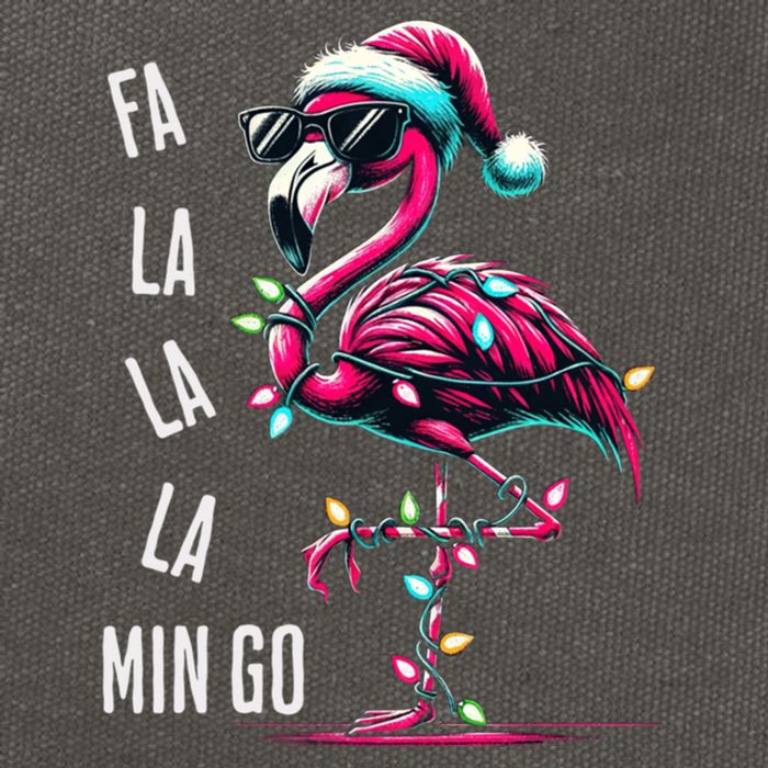 Christmas Fa La La Mingo Flamingo Xmas Gift Cotton Canvas Backpack