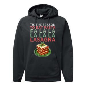 Christmas Fa la Lasagna Pasta Holidays Performance Fleece Hoodie