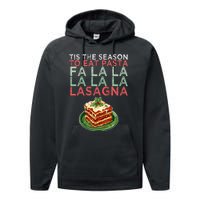 Christmas Fa la Lasagna Pasta Holidays Performance Fleece Hoodie