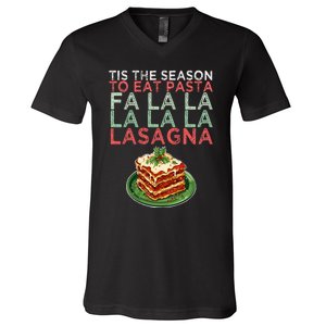 Christmas Fa la Lasagna Pasta Holidays V-Neck T-Shirt