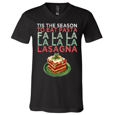 Christmas Fa la Lasagna Pasta Holidays V-Neck T-Shirt