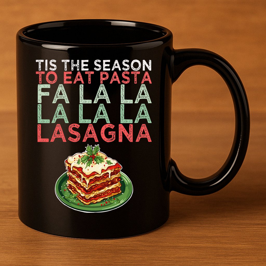 Christmas Fa la Lasagna Pasta Holidays 11oz C Handle Ceramic Mug