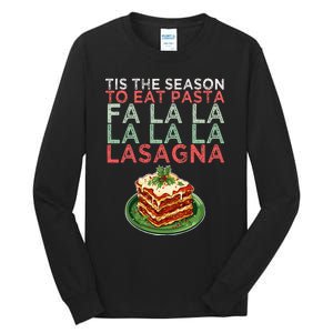 Christmas Fa la Lasagna Pasta Holidays Tall Long Sleeve T-Shirt