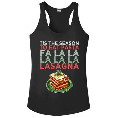 Christmas Fa la Lasagna Pasta Holidays Ladies PosiCharge Competitor Racerback Tank